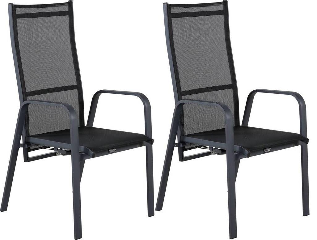 Gartensessel-2er Set Copacabana Schwarz - Schwarz, KONVENTIONELL, Metall (56.5/110/65cm) - Gardenson