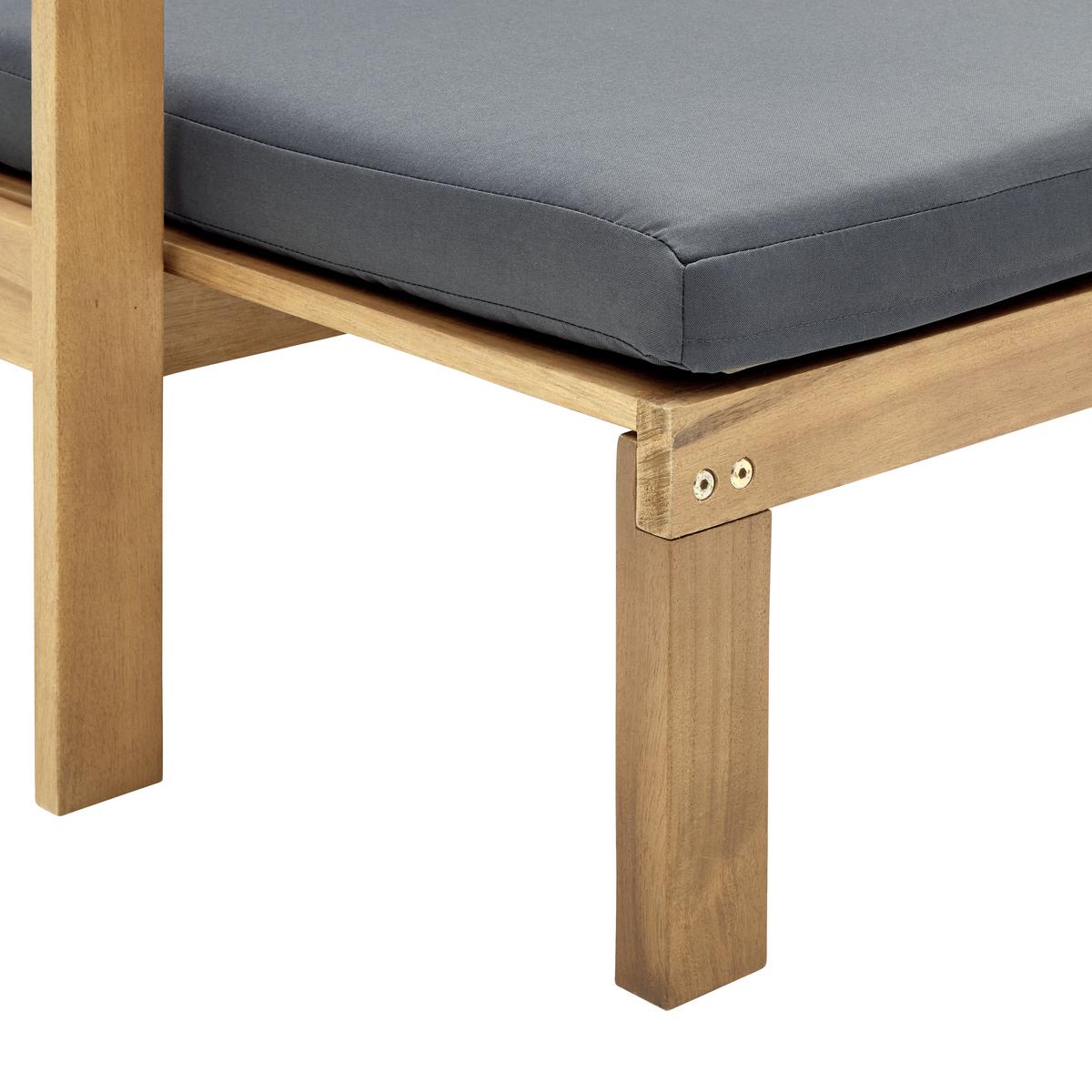 Sonneninsel Pia Dunkelgrau Akazie/Outdoorstoff - Dunkelgrau, MODERN, Holz/Textil (130/75/80-130cm) - Bessagi Garden