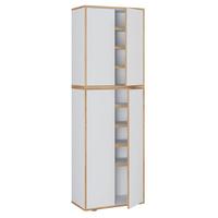 Omara Za Čevlje Salia, Bela, Barva Hrasta - črna/bela, Design, umetna masa/leseni material (60/183/33cm) - MID.YOU