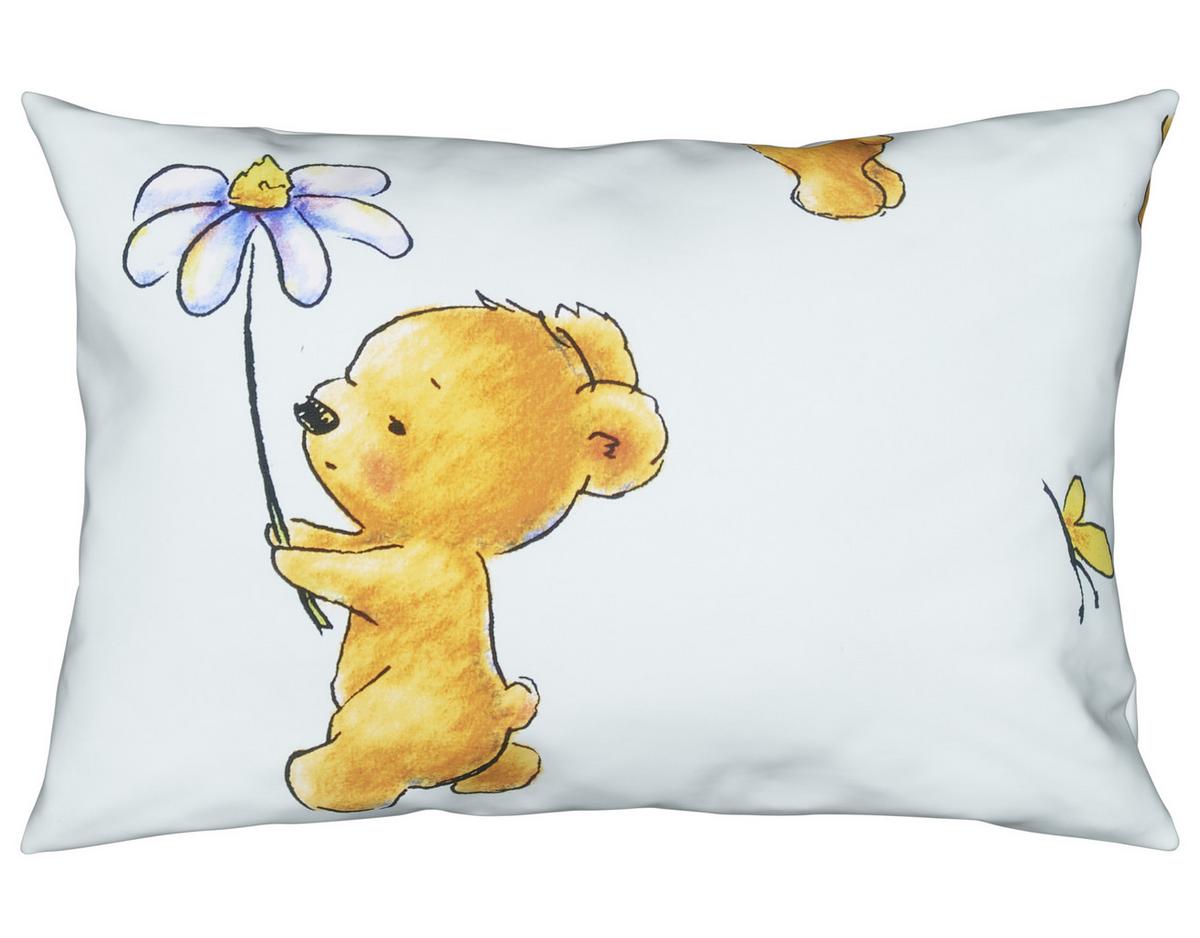 Kinderbettwäsche Bärli in diversen Farben - Rosa/Weiß, Textil (100/135cm) - Modern Living
