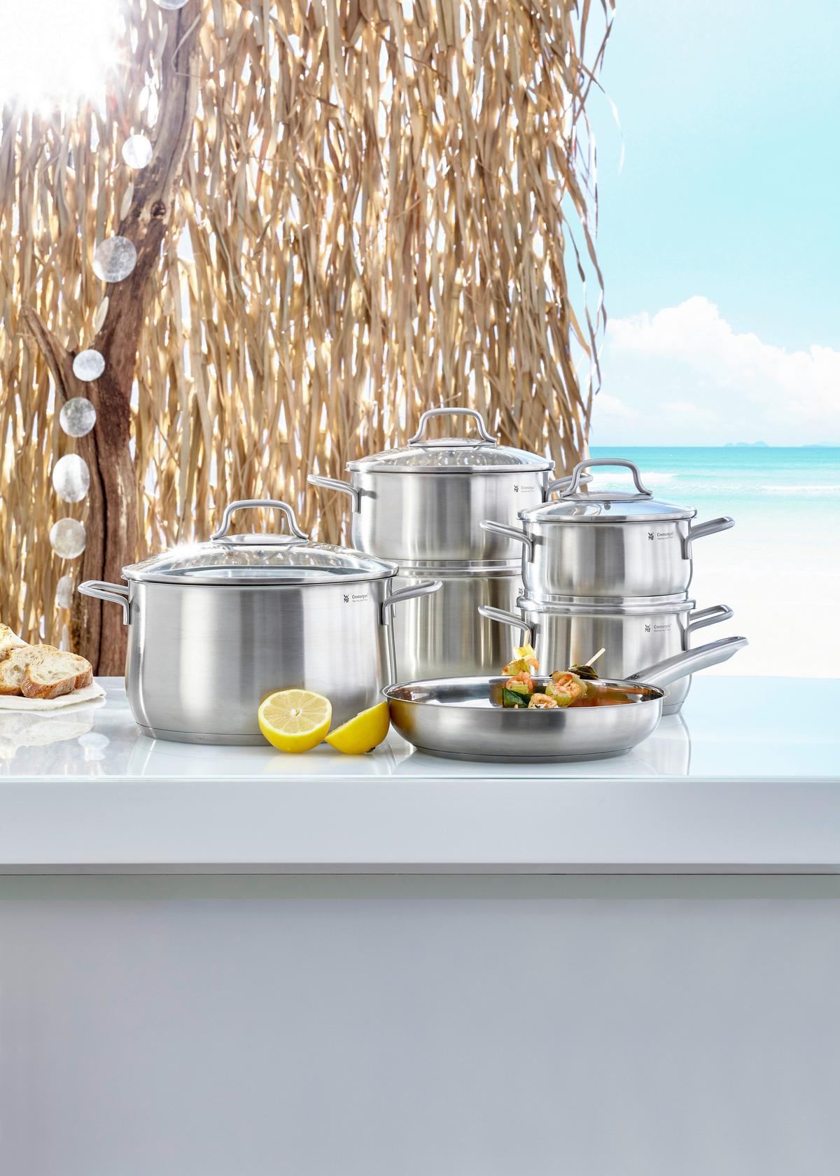 ZESTAW GARNKÓW 0739166030 WMF - kolor stalowy/przejrzysty, Basics, metal/szkło - WMF