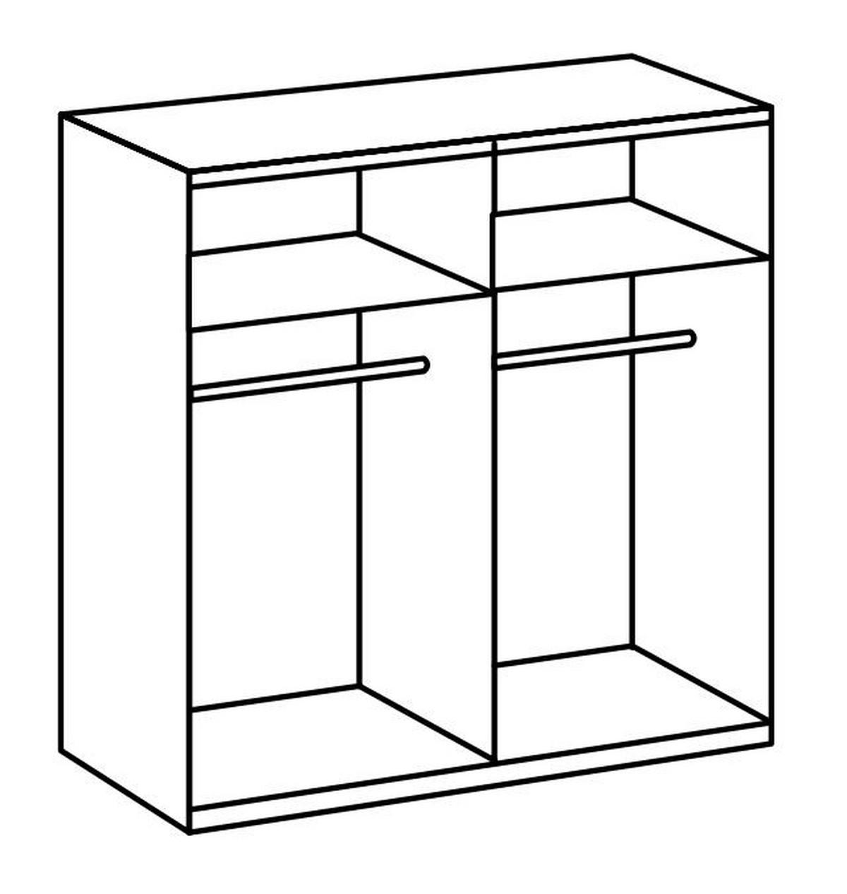Schwebetürenschrank Level 36D ca. 200x216x65 cm Weiß - Chromfarben/Weiß Hochglanz, MODERN, Holzwerkstoff/Metall (200/216/65cm) - MID.YOU