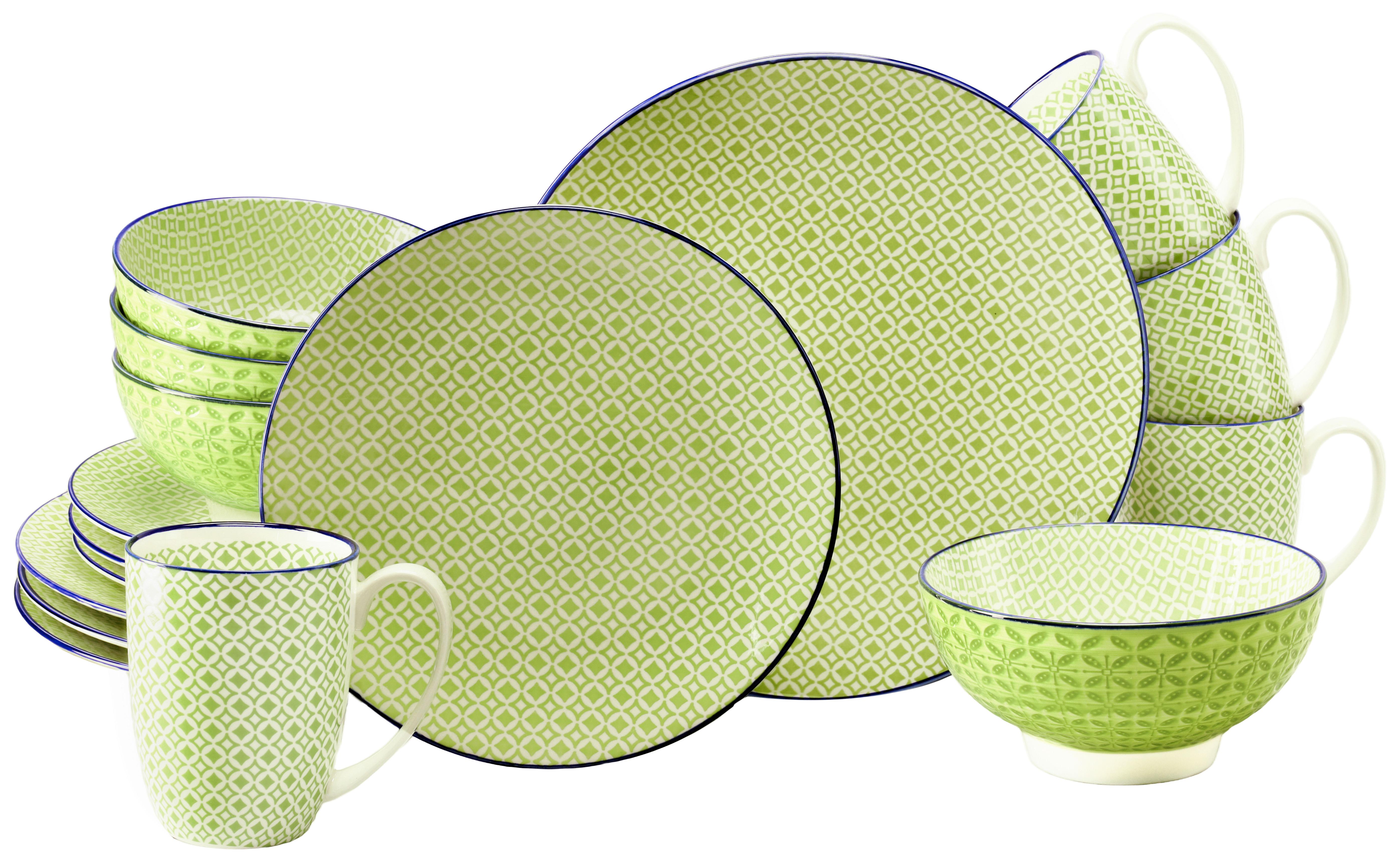 Servis 16/1 24780 Mediterran Grün - svijetlo zelena/bijela, Basics, keramika - Creatable