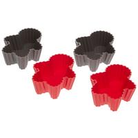 Cupcakeset Christmas Fable Rot/Grau, 4-teilig - Rot/Grau, KONVENTIONELL, Kunststoff - Modern Living