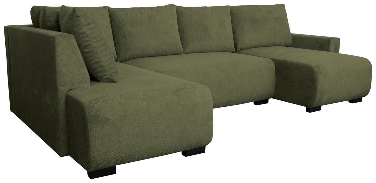 Kutna Garnitura Veronice - maslinasto zelena/plava, Trend, tekstil/plastika (171/313/141cm) - Modern Living