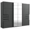 Ormar S Kliznim Vratima Saigon - boje grafita/srebrne boje, Konvencionalno, staklo/drvni materijal (270/208/64cm) - Premium Living
