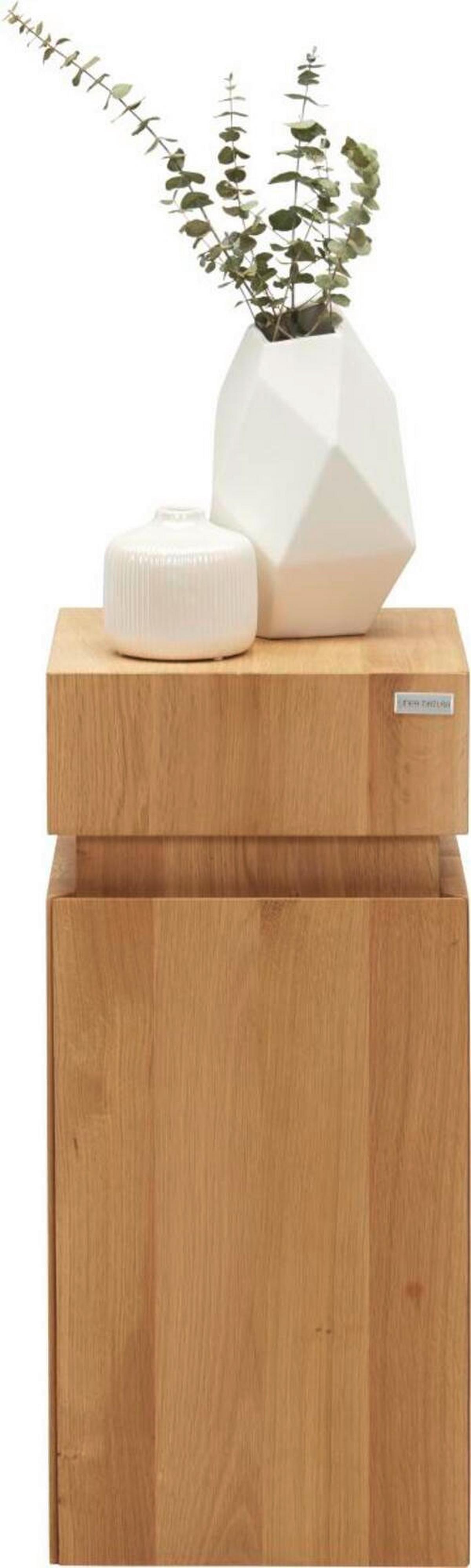 STOLIK BOCZNY MAYA - kolor dębowy, Modern, drewno (30/30/65,5cm) - Linea Natura