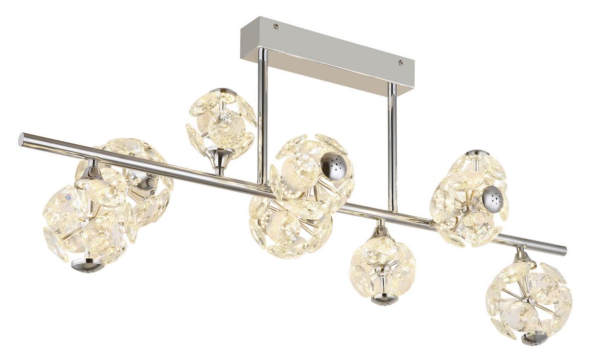 LED-DECKENLEUCHTE 16047-9DC VIRINA - Klar/Chromfarben, Konventionell, Glas/Metall (101/34,5/45cm) - Globo
