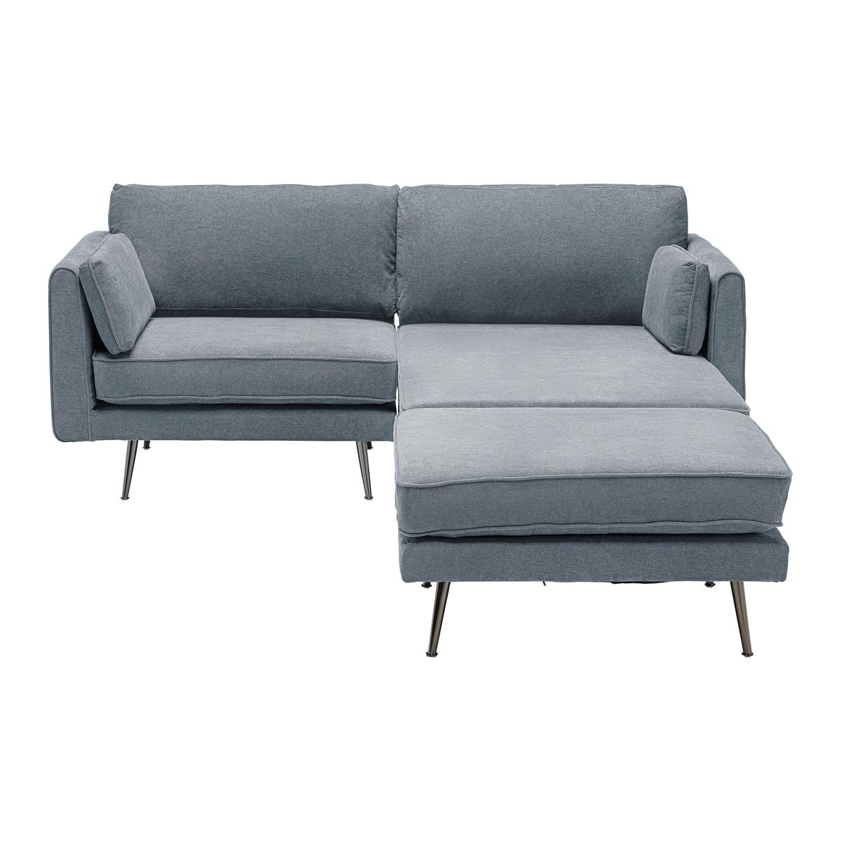 Wohnlandschaft grau, "Dunja" - Grau, Modern, Holz/Textil (295/89/161cm) - Bessagi Home