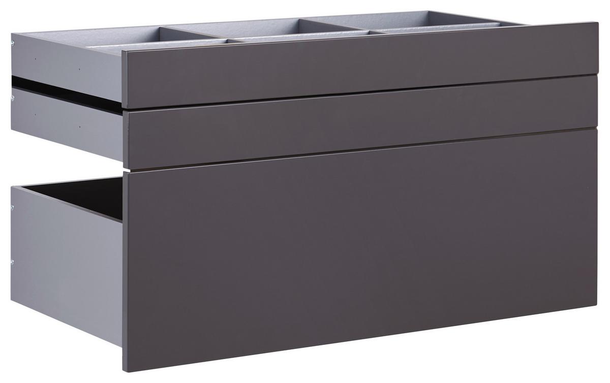 Schubladenset Unit in Anthrazit - Anthrazit, MODERN, Holzwerkstoff (91/50,3/47cm) - Based