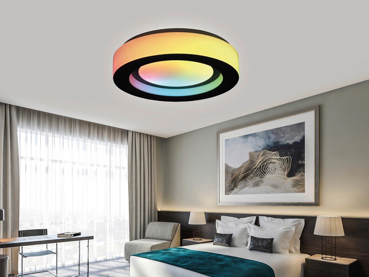 LAMPA SUFITOWA LED SEMRA - czarny, Modern, tworzywo sztuczne/metal (50/8cm) - Bessagi Home