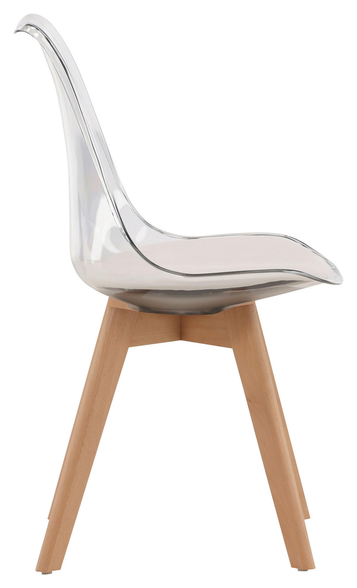 STUHL-SET EDVIN - Birkefarben/Weiß, Design, Holz/Textil (49/85/50cm) - Livetastic