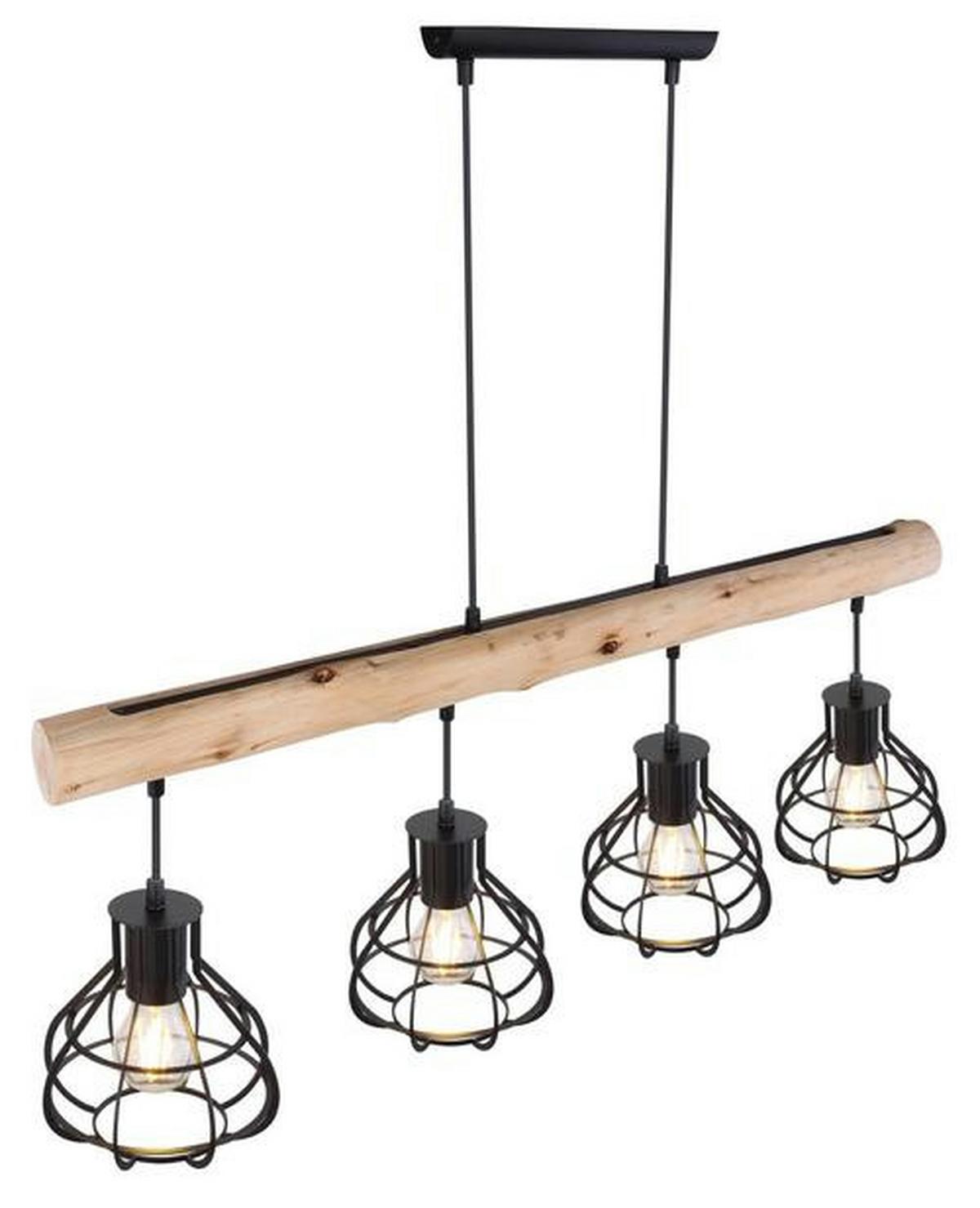 LAMPA WISZĄCA CLASTRA - Modern, metal/drewno (90/18/120cm)
