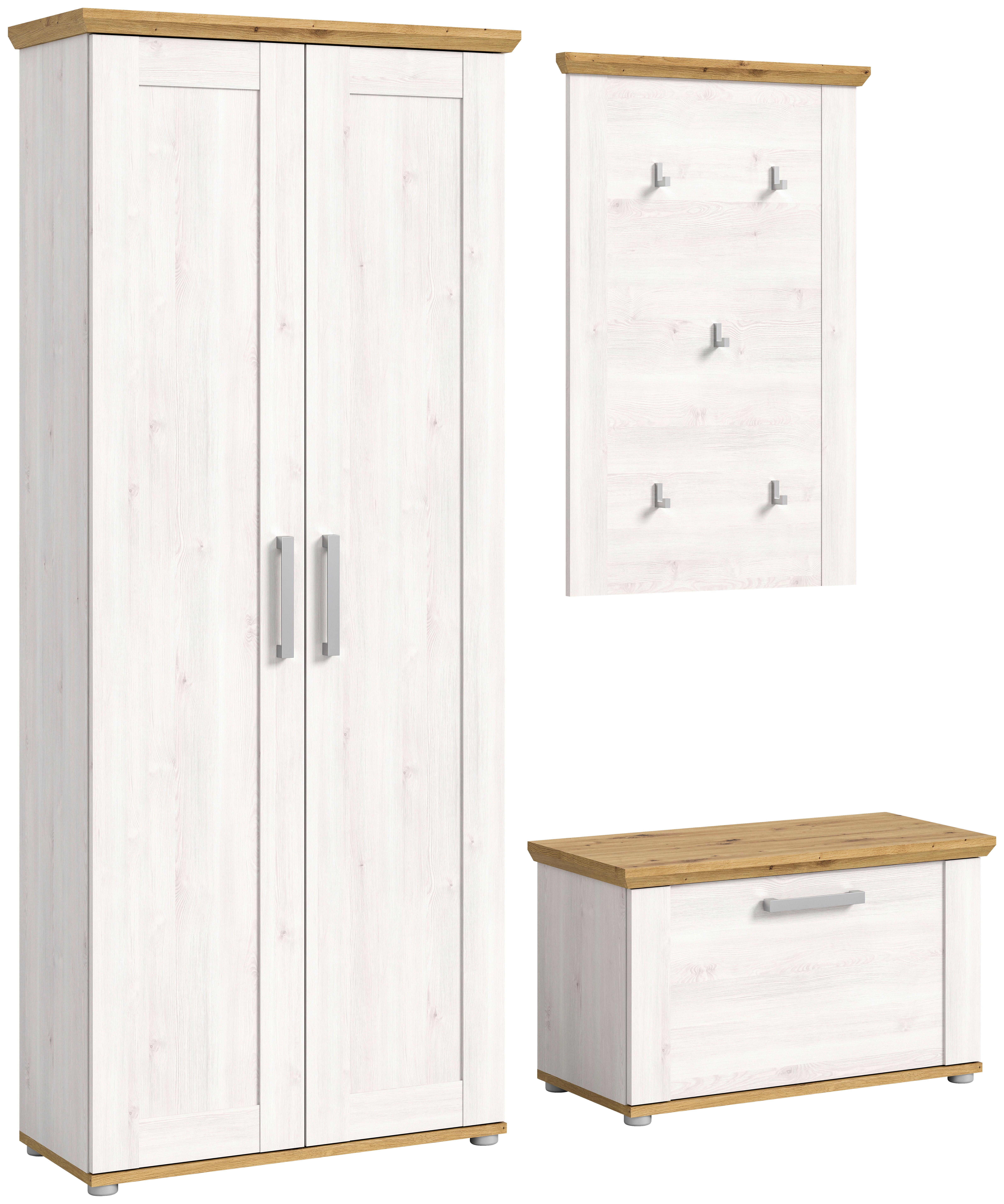 Garderobe Verona 3-tlg. ca. 171x194 cm Lärche/Eiche - KONVENTIONELL, Holzwerkstoff (171/194/37cm) - MID.YOU