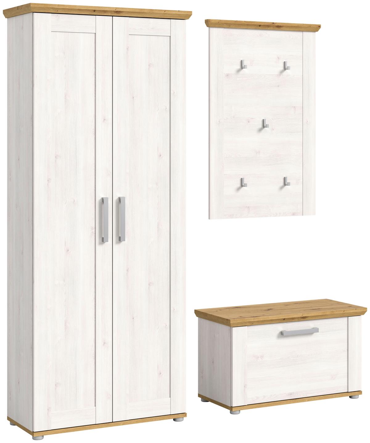 Garderobe Verona 3-tlg. ca. 171x194 cm Lärche/Eiche - KONVENTIONELL, Holzwerkstoff (171/194/37cm) - MID.YOU