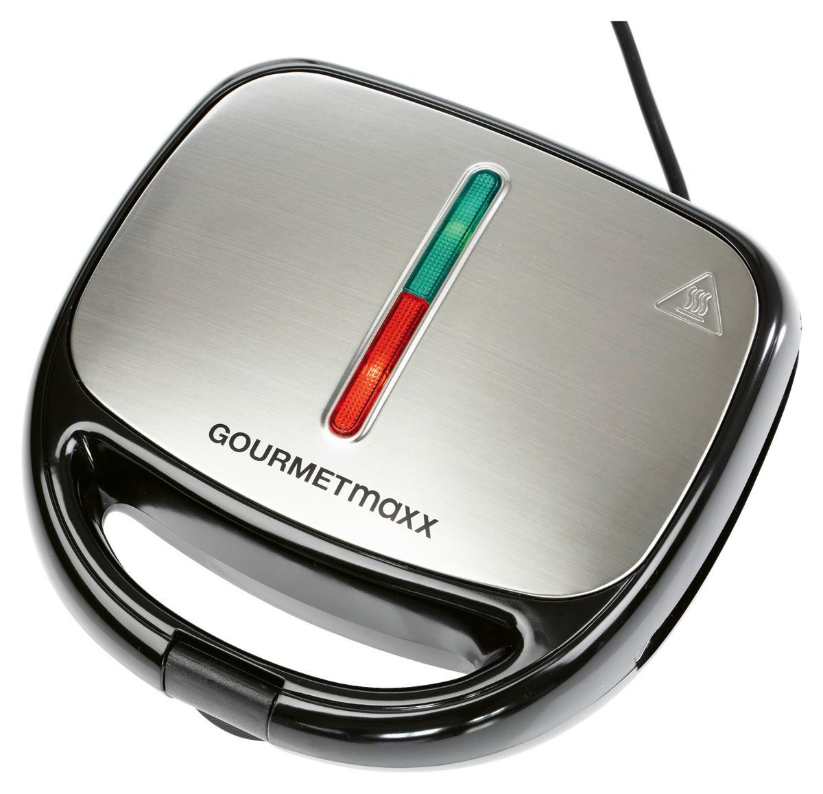 Tischgrill Gourmetmaxx Schwarz/Silberfarben - Silberfarben/Schwarz, MODERN, Metall (22/23/9,5cm)