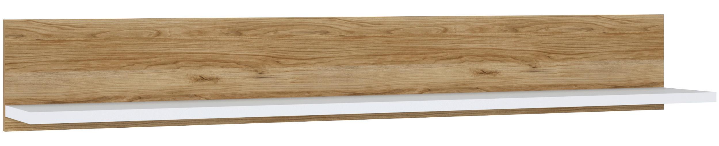 Panou de perete SALINAS - alb/culoare lemn stejar, Trend, material pe bază de lemn (152,7/22/22cm) - Modern Living