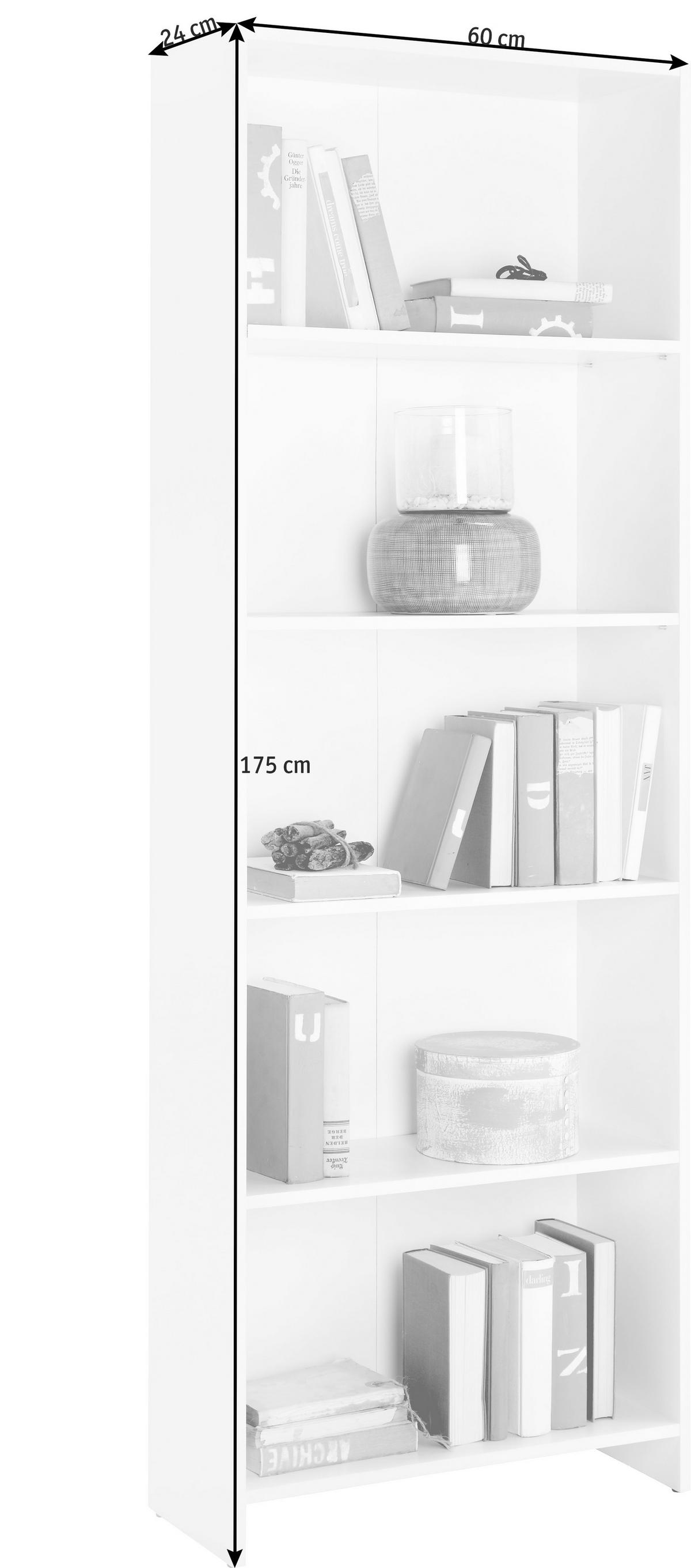 REGAŁ BOBBY   -TOP- -PV- - biały, Design, materiał drewnopochodny (60/175/24cm) - Livetastic