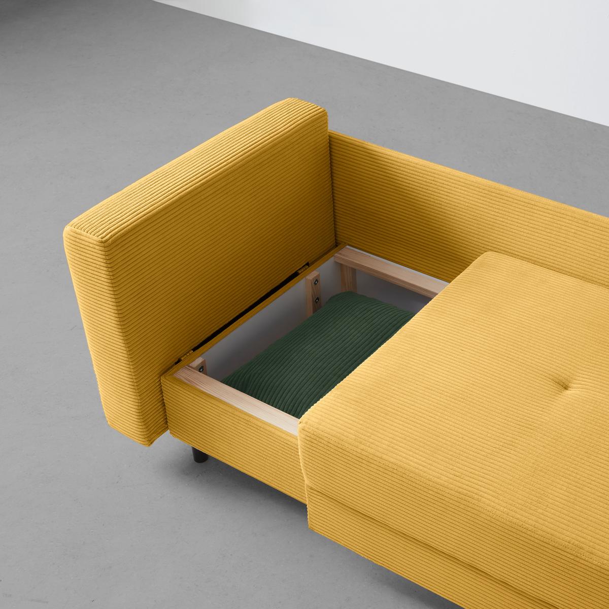 Liege Nova Senfgelb - Senfgelb/Schwarz, MODERN, Holz/Textil (85/62/145cm) - Mömax