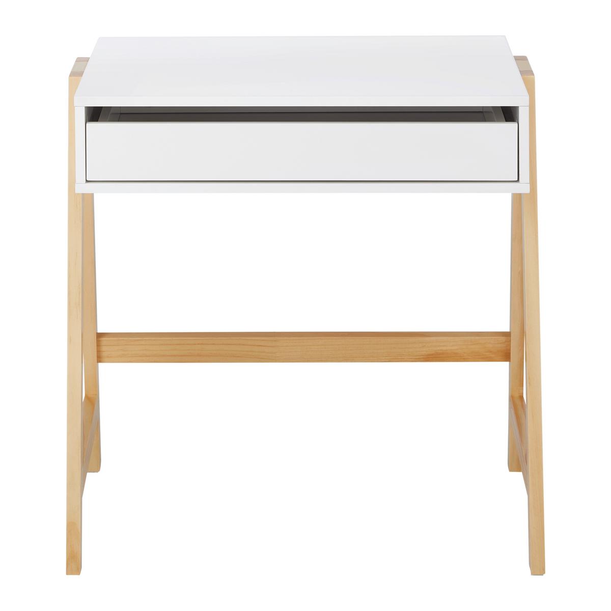 Kindertisch Pino Weiß Echtholz/MDF ca. 60x45 cm - Weiß/Kieferfarben, MODERN, Holz (60/45/60cm) - Bessagi Kids