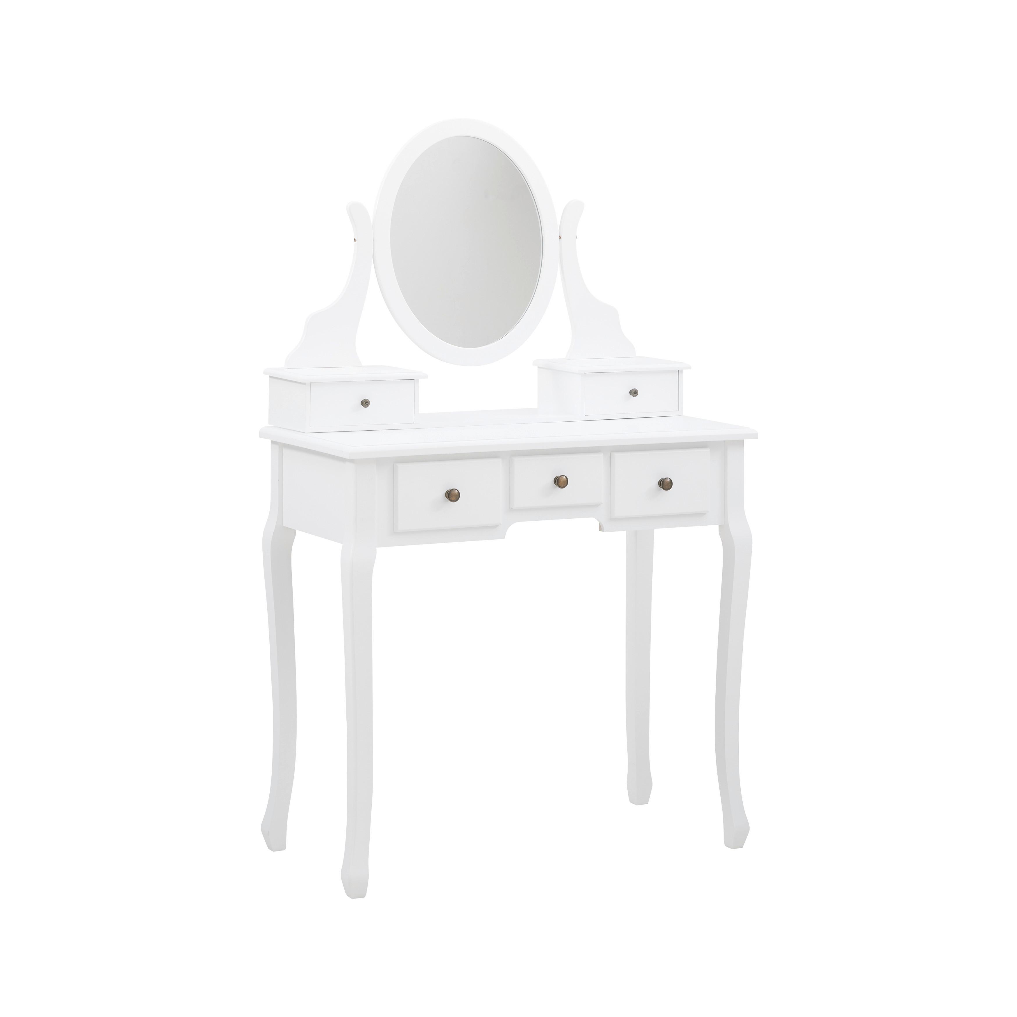 SMINKBORD SARA II - vit/bronsfärgad, Romantik / Lanthus, metall/trämaterial (80/130/40cm) - Mömax
