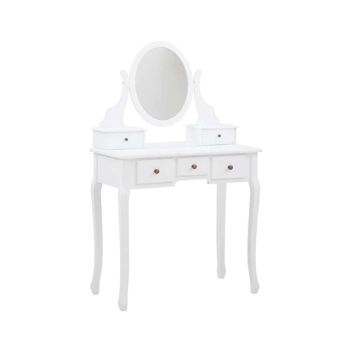Toaletni Stol Sara Ii - brončane boje/bijela, Romantično / ladanjski, staklo/drvni materijal (80/130/40cm) - Modern Living