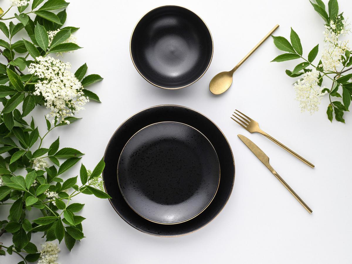 Tafelservice Black in Schwarz, 12-teilig - Schwarz, KONVENTIONELL, Keramik (31/31/38cm) - Creatable