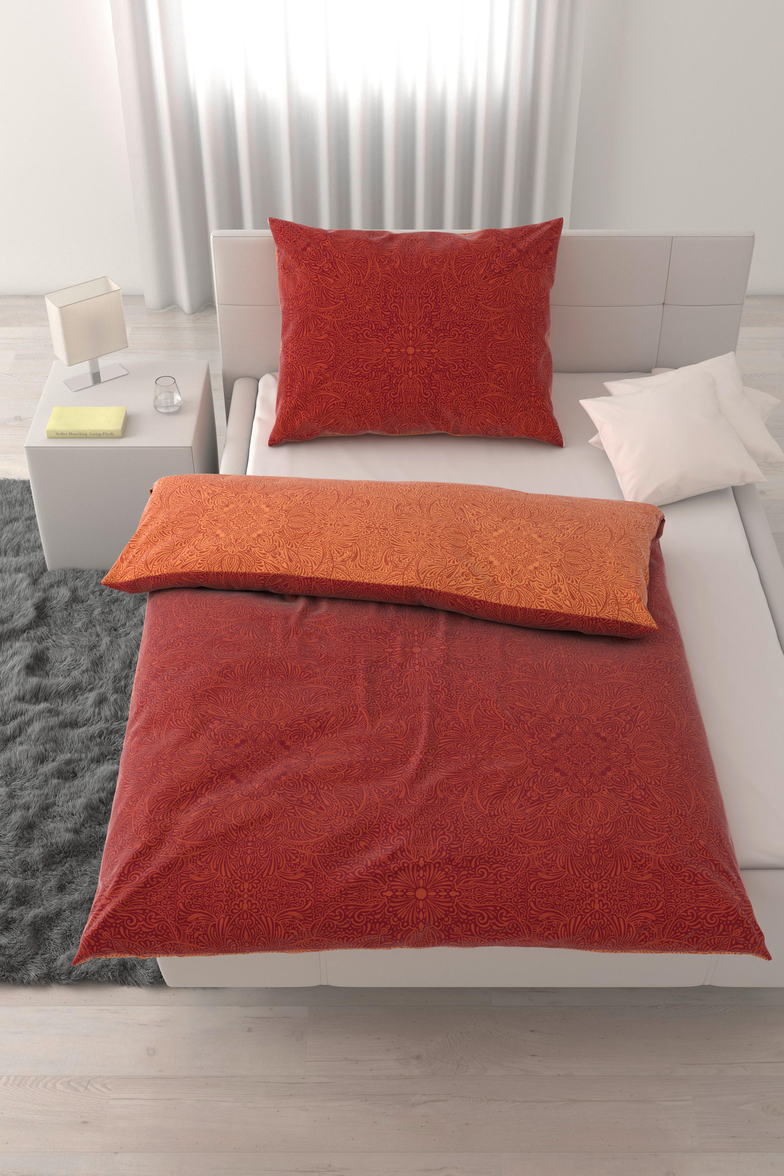 Bettwäsche Bella Wende Rot ca. 140x200cm - Rot, MODERN, Textil (140/200cm) - Mömax