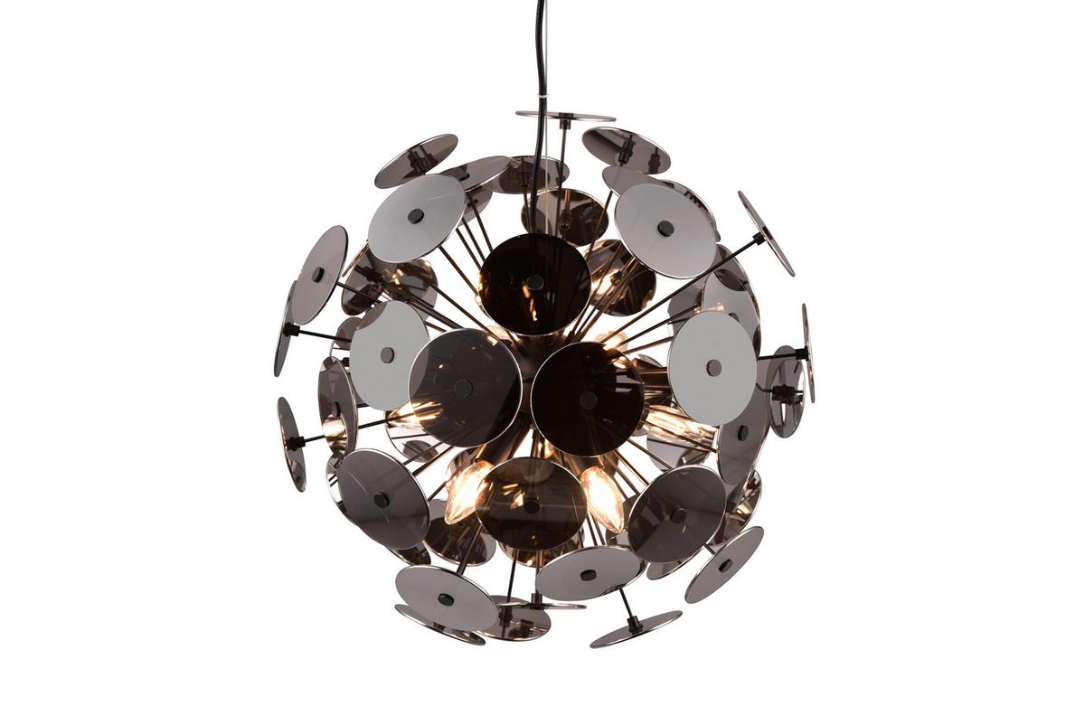 Pendelleuchte Discalgo in Schwarz/Chom max. 40 Watt - Chromfarben/Schwarz, Design, Glas/Metall (54/150cm) - Trio Leuchten