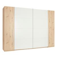 Schwebetürenschrank in Eichefarben - Weiss/Eichefarben, Konventionell, Holzwerkstoff/Kunststoff (267/226/61cm) - Mömax
