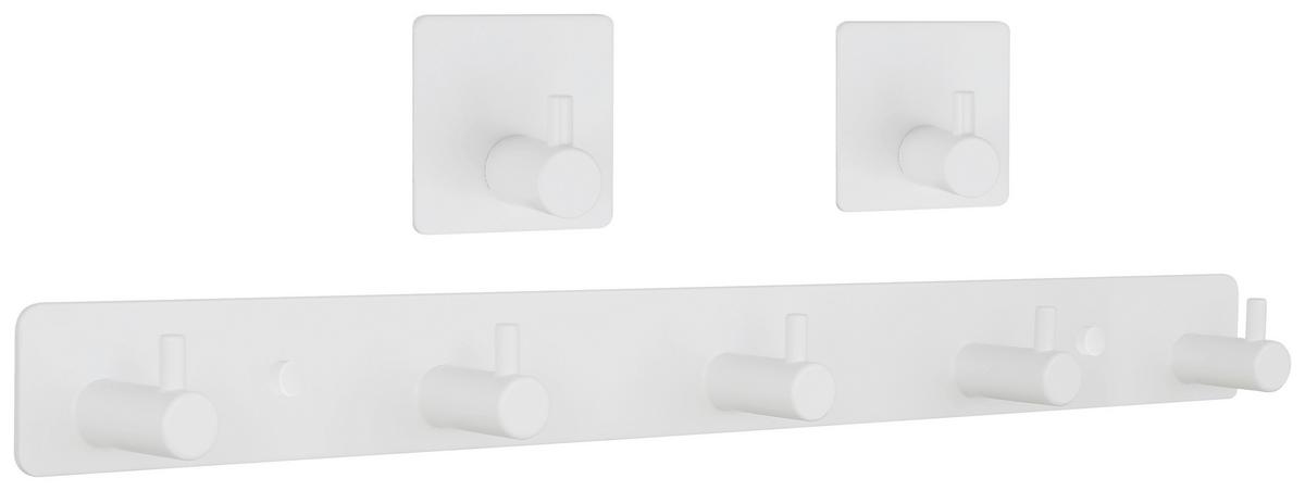 Stenski Obešalnik Bert, Bela, Jeklo - bela, Moderno, kovina (35,5/3,3/3,5cm)