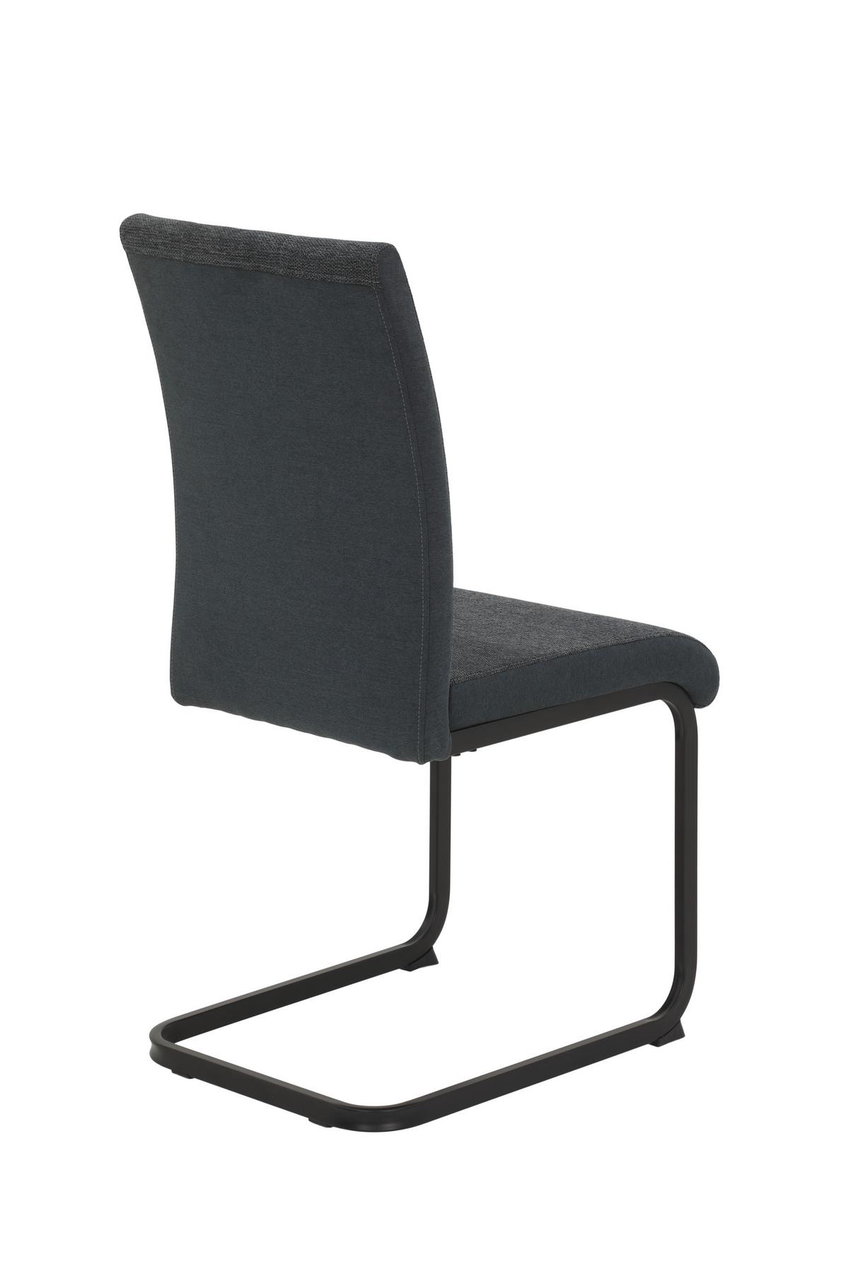 SCHWINGSTUHL-SET LINN S 4ER-SET - Anthrazit/Schwarz, MODERN, Textil/Metall (43/92/52cm) - MID.YOU