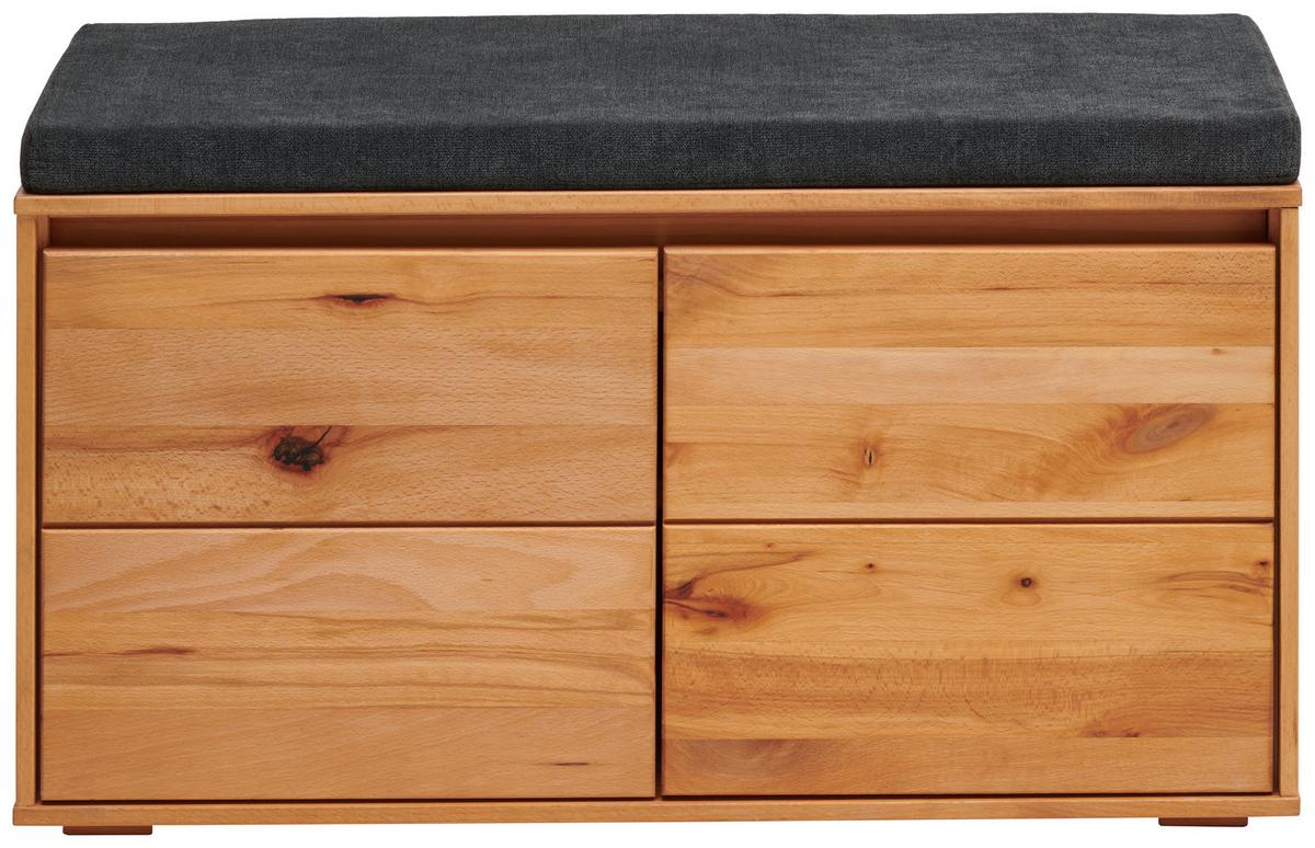 SIEDZISKO DO PRZEDPOKOJU NANTO - czarny/buk twardzielowy, Natur, materiał drewnopochodny/tkanina (85/43/38cm) - Cantus