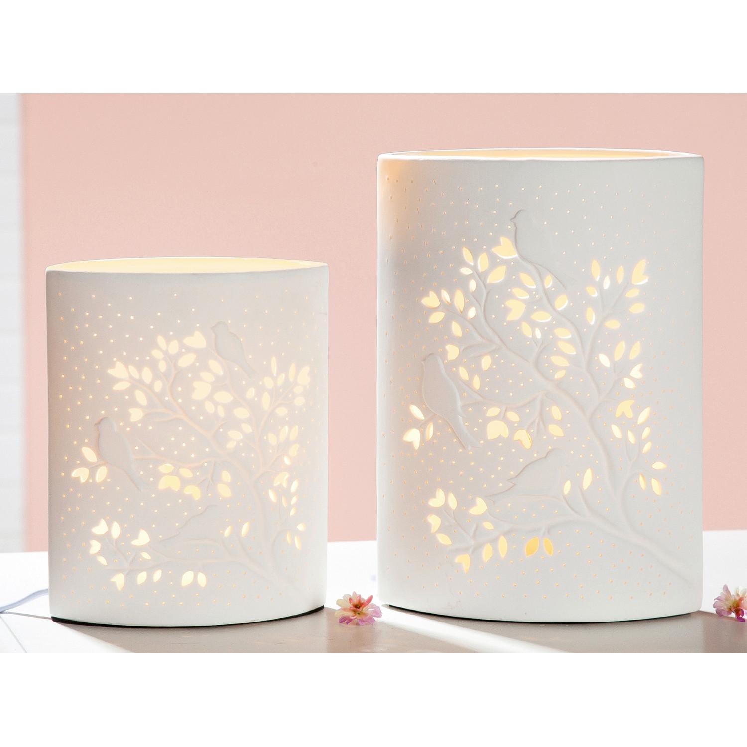 Tischleuchte Weiß matt - Weiß, Basics, Keramik (16,5/20/10,5cm)