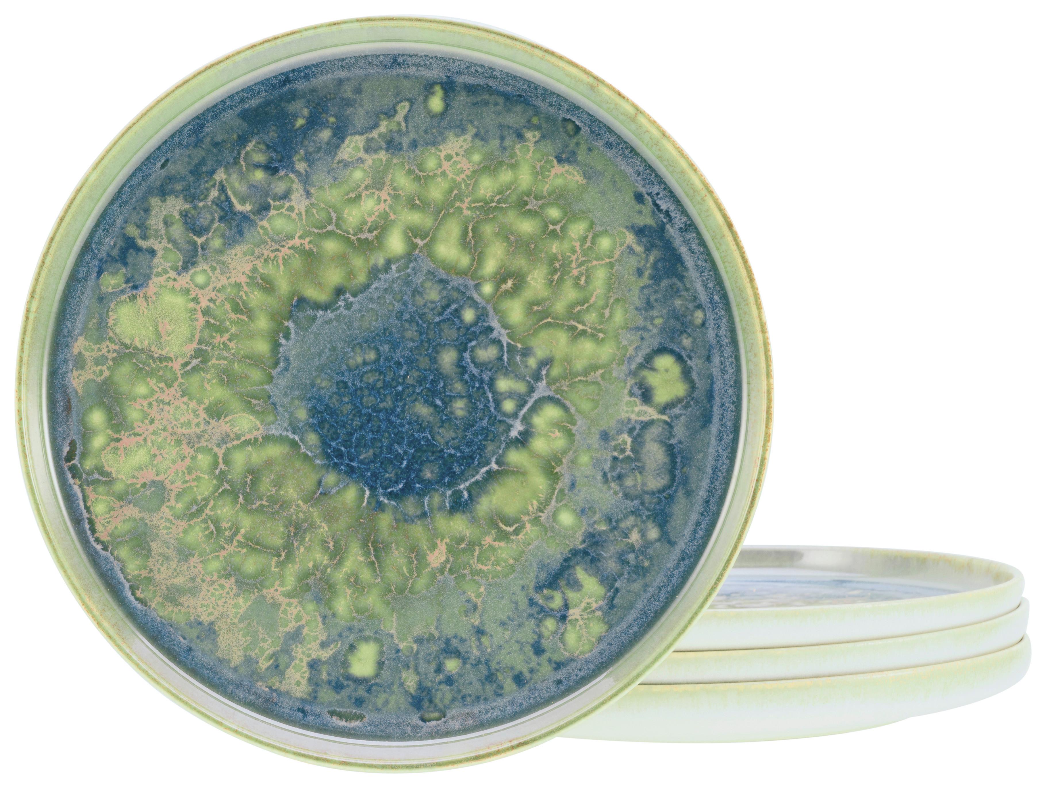 Set Krožnikov Yuki Uno, 4-Delni - modra/zelena, Basics, keramika (28cm) - Creatable