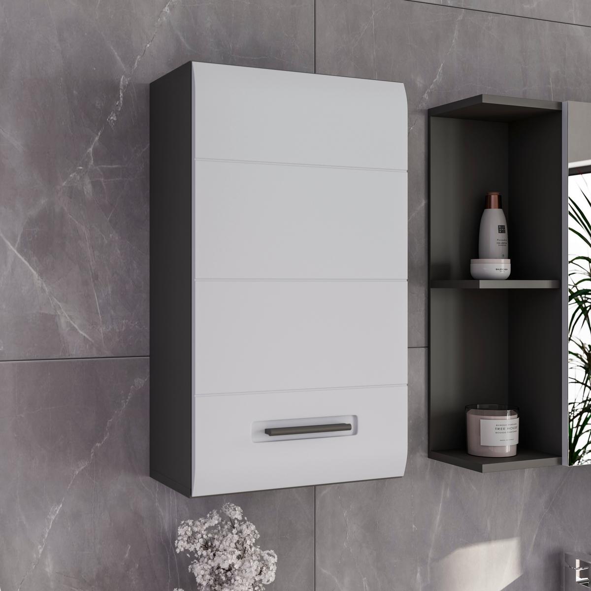 Viseći Element Pearl New - bijela/antracit, Konvencionalno, drvni materijal/plastika (40/70/22,6cm)
