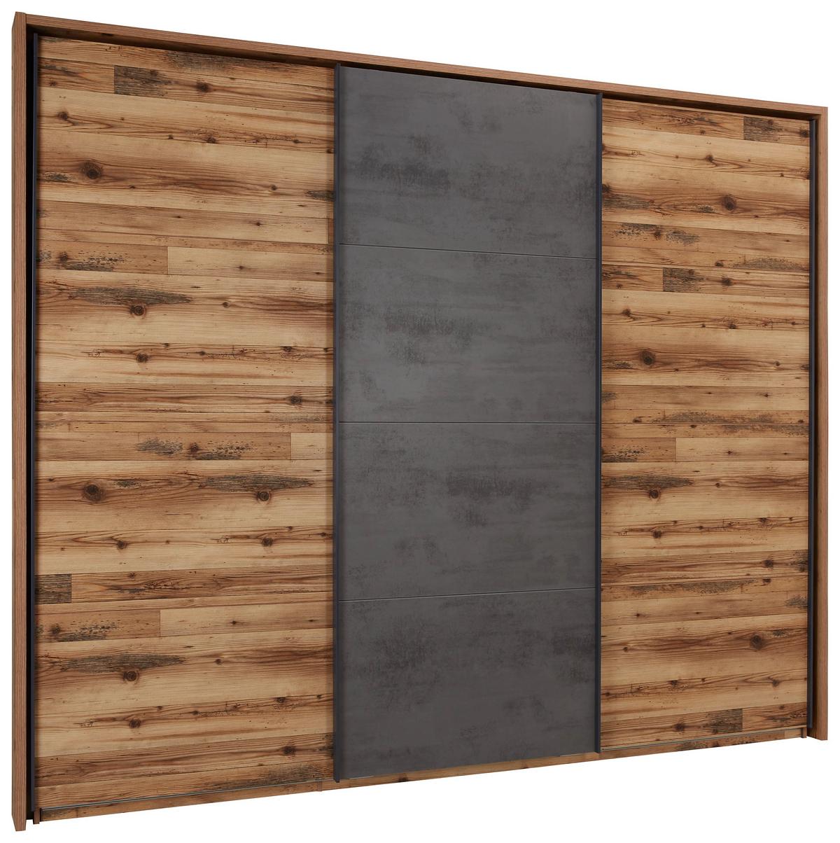 Schwebetürenschrank Ravenna in Eichefarben/Grau - Eichefarben/Anthrazit, Konventionell, Holzwerkstoff/Metall (280/231/61cm) - Premium Living