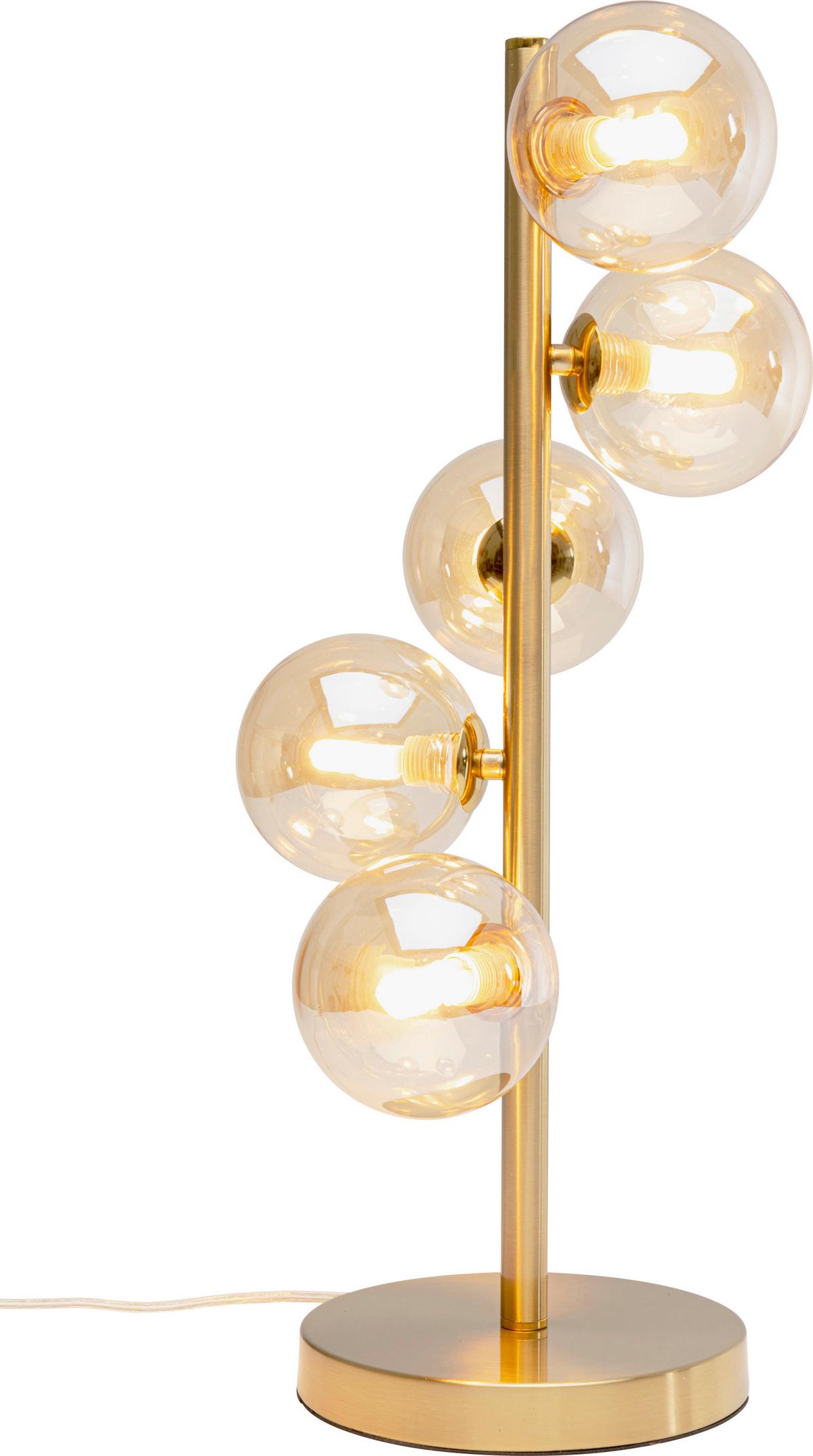 LAMPA STOŁOWA 58145 SCALA BALLS - kolor złoty, Trend, metal/szkło (22/53,5/22cm) - Kare-Design