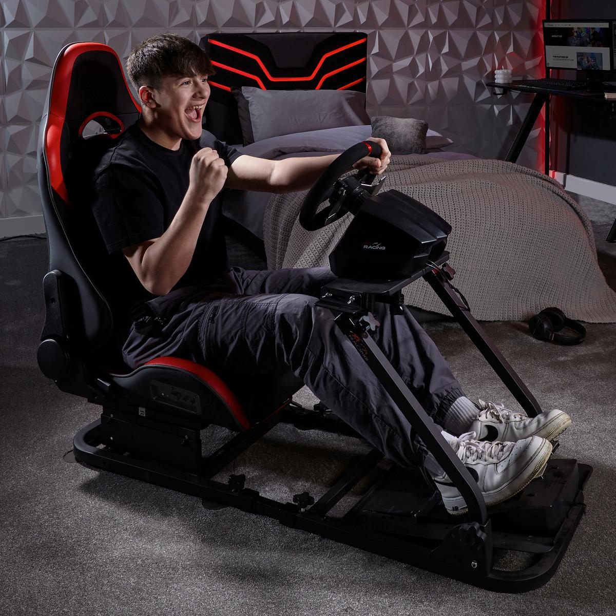 Gamingsessel XR Racing ca. 48x109x56cm Schwarz/Rot - Rot/Schwarz, MODERN, Leder/Kunststoff (48/109/56cm) - X Rocker