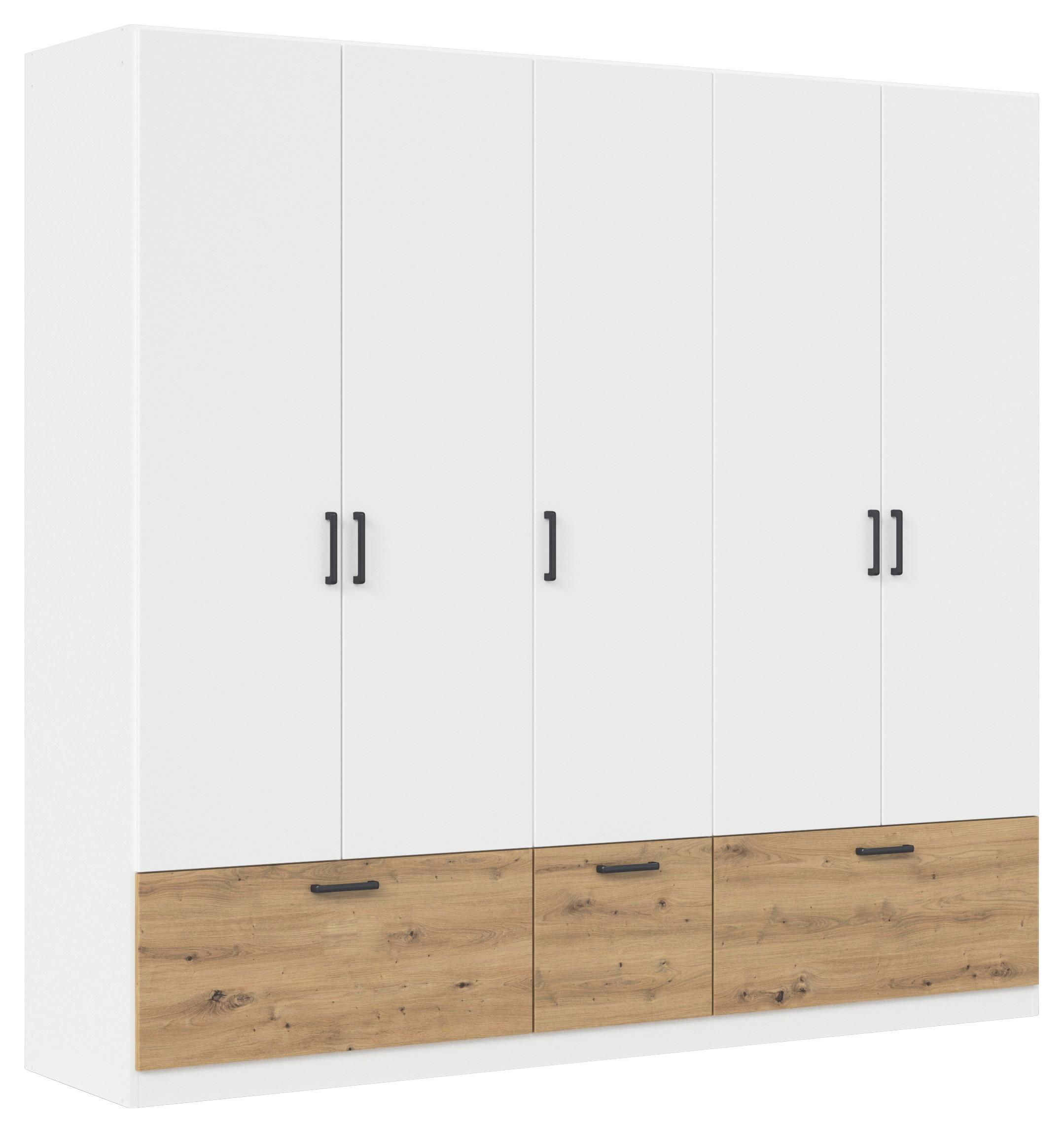 Omara Za Oblačila Bari, Bela, Barva Hrasta - siva/bela, Basics, kovina/leseni material (226/210/54cm) - Boxxx