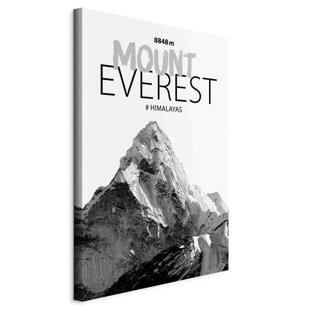 Slika Na Platnu Mount Everest - črna/sivobela, Basics, tekstil/les (80/120/1.2cm) - artgeist