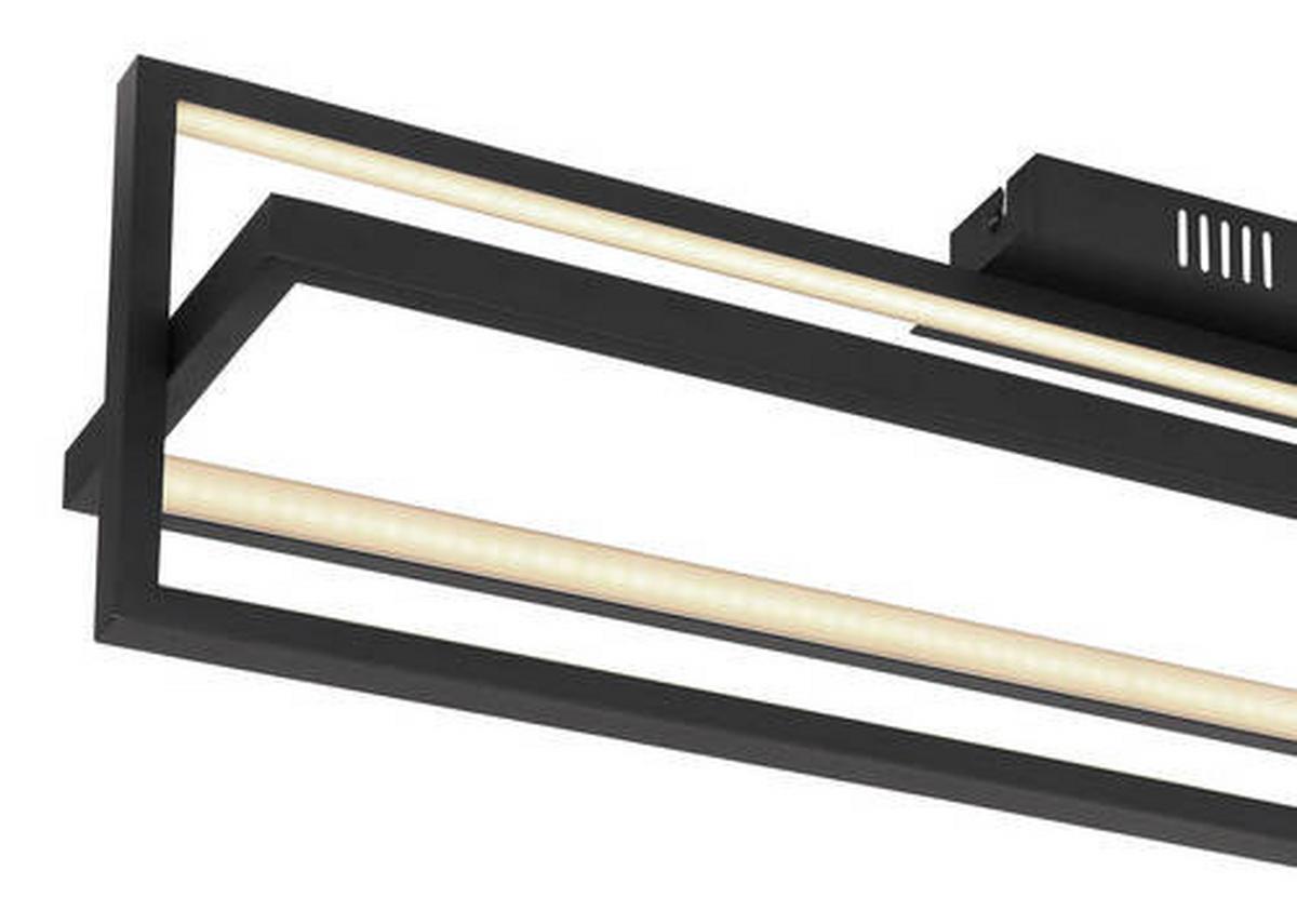 LED-Deckenleuchte Flips Opal/Schwarz max. 23 Watt - Opal/Schwarz, Trend, Kunststoff/Metall (82/18/21,5cm) - Globo