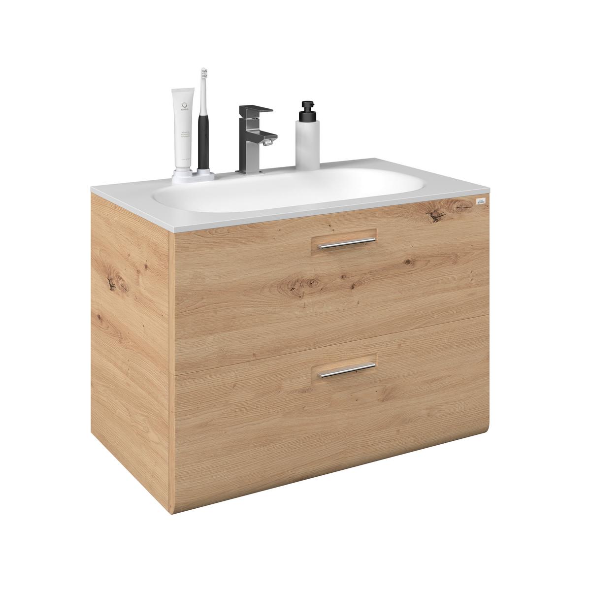 Bază pentru lavoar Avensis - culoare lemn stejar, Modern, material pe bază de lemn (75/53/45cm) - Luca Bessoni