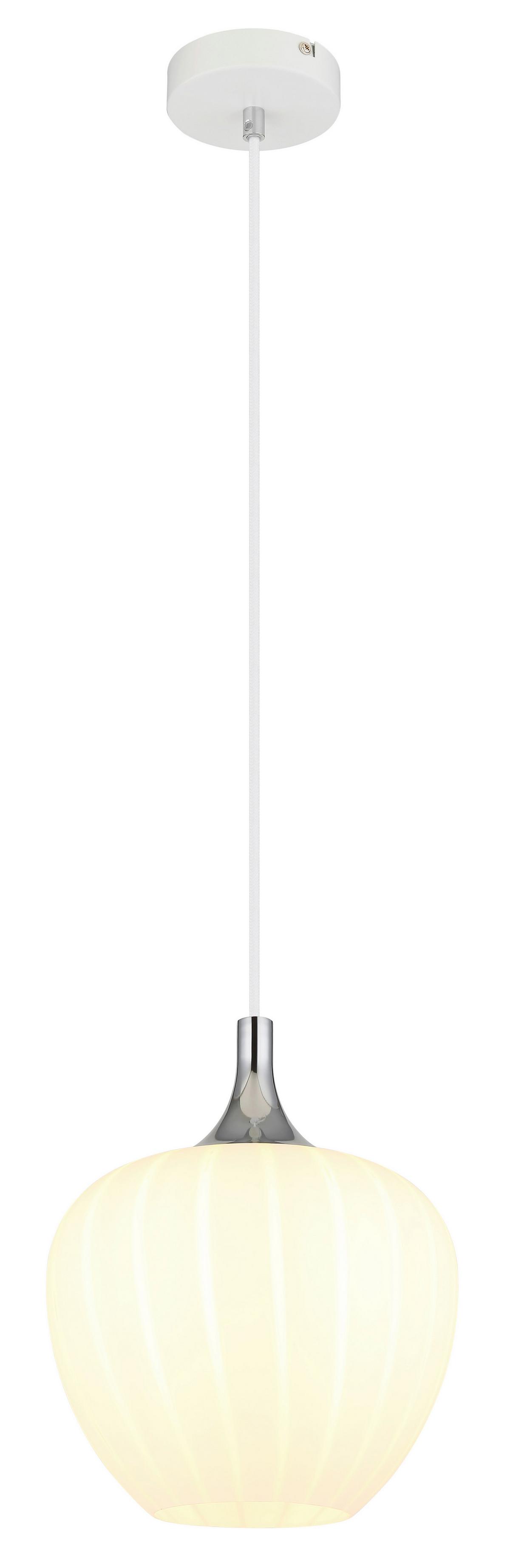 Viseća Svjetiljka Maxy - bijela/boje kroma, Konvencionalno, staklo/metal (24/120cm) - Globo