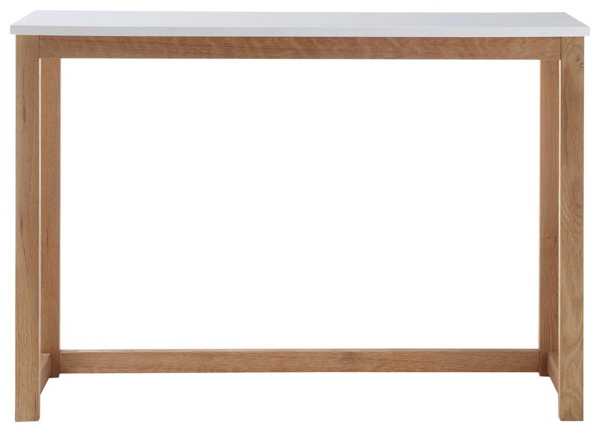 STÓŁ KONSOLA RIVERSIDE - kolor dębowy/biały, Natur, materiał drewnopochodny/drewno (110/32/75cm)