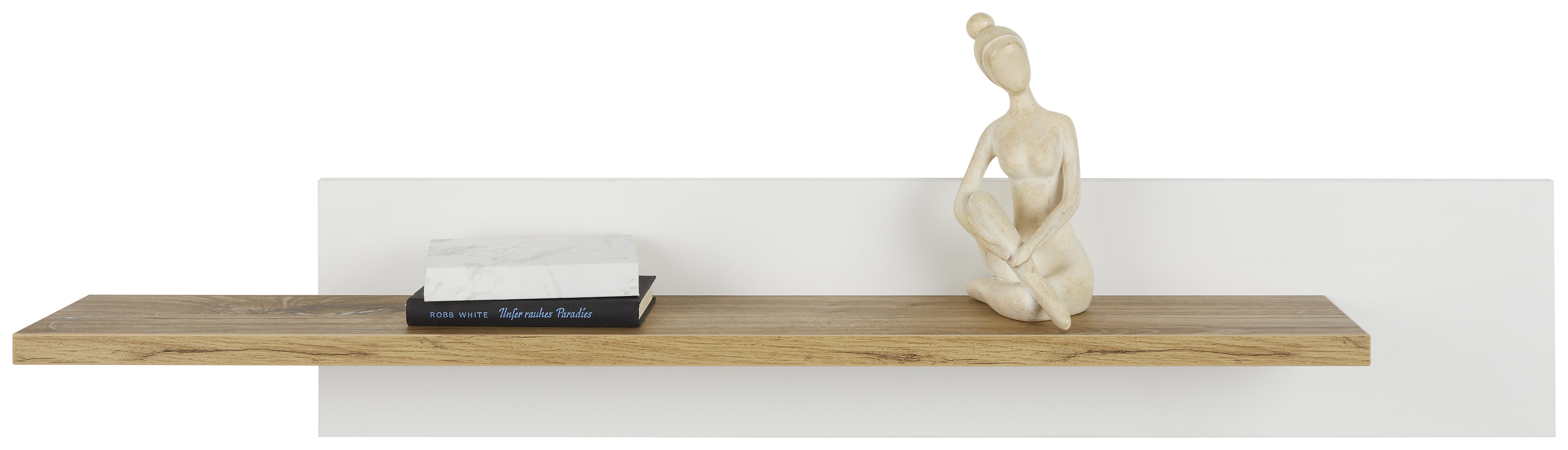 Wandbaord Ambiente in Weiß/Eichefarben - MODERN, Holzwerkstoff (140/25/20cm) - Mömax
