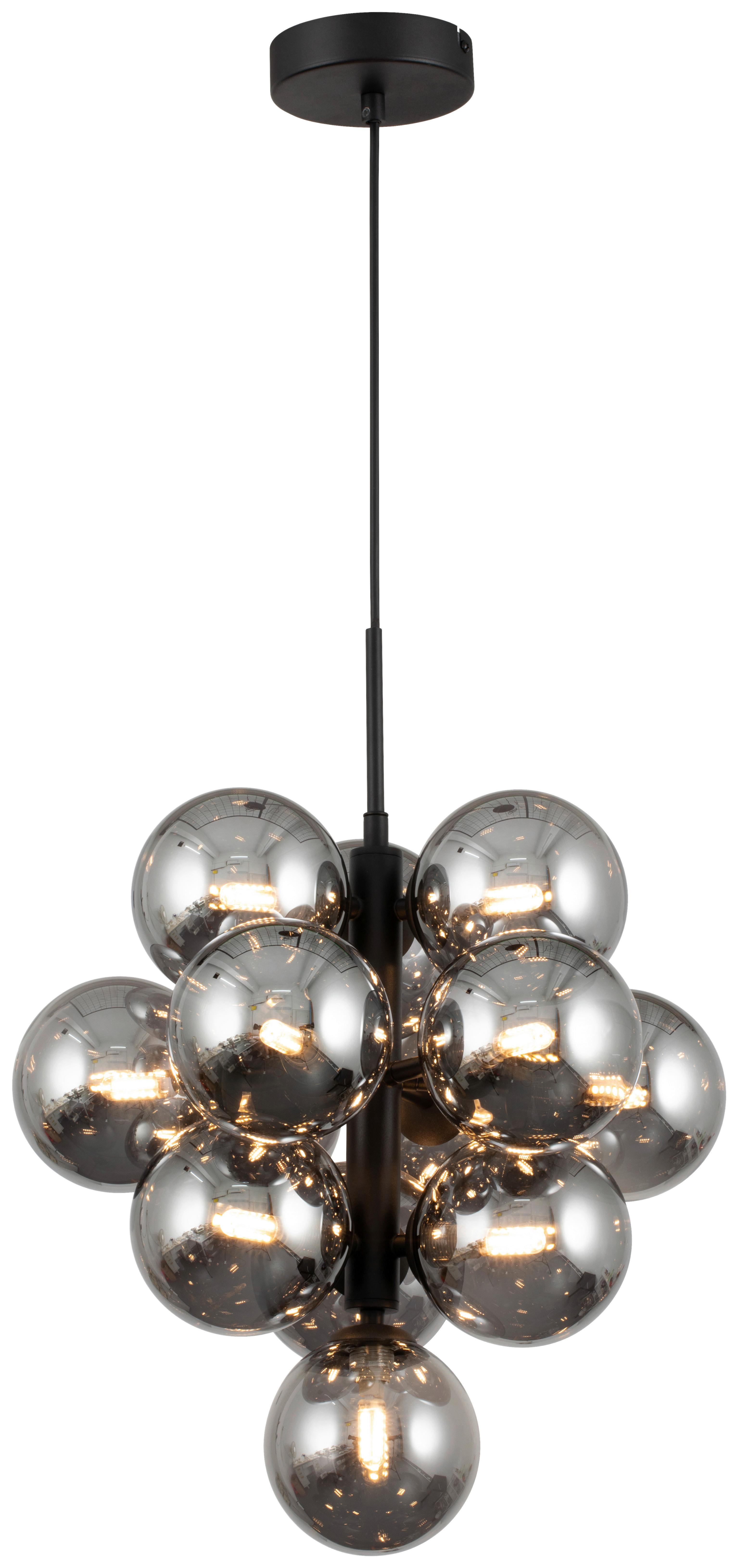 LAMPA WISZĄCA PANTHEA - czarny, Trend, metal/szkło (40/153cm) - Novel