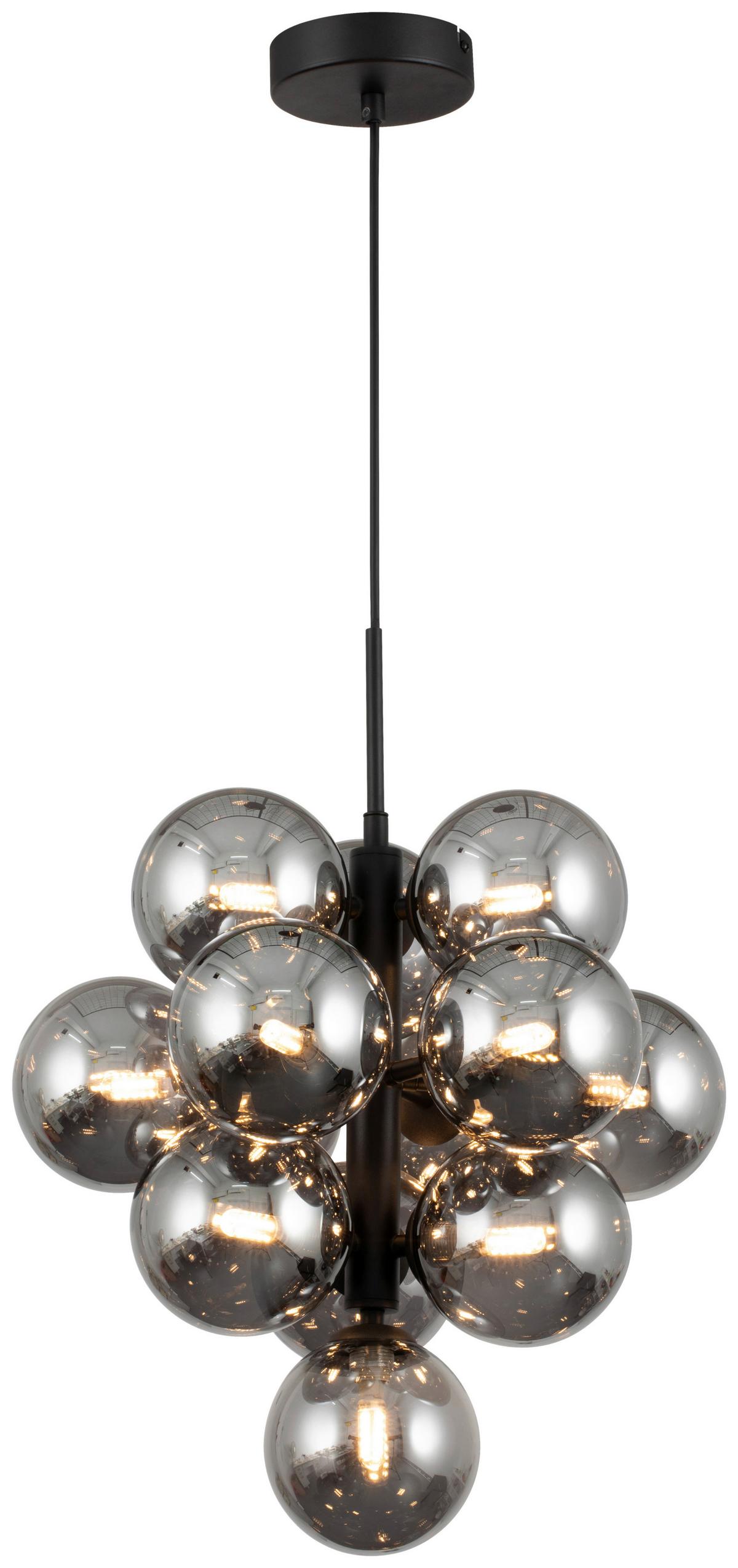 LAMPA WISZĄCA PANTHEA - czarny, Trend, metal/szkło (40/153cm) - Novel