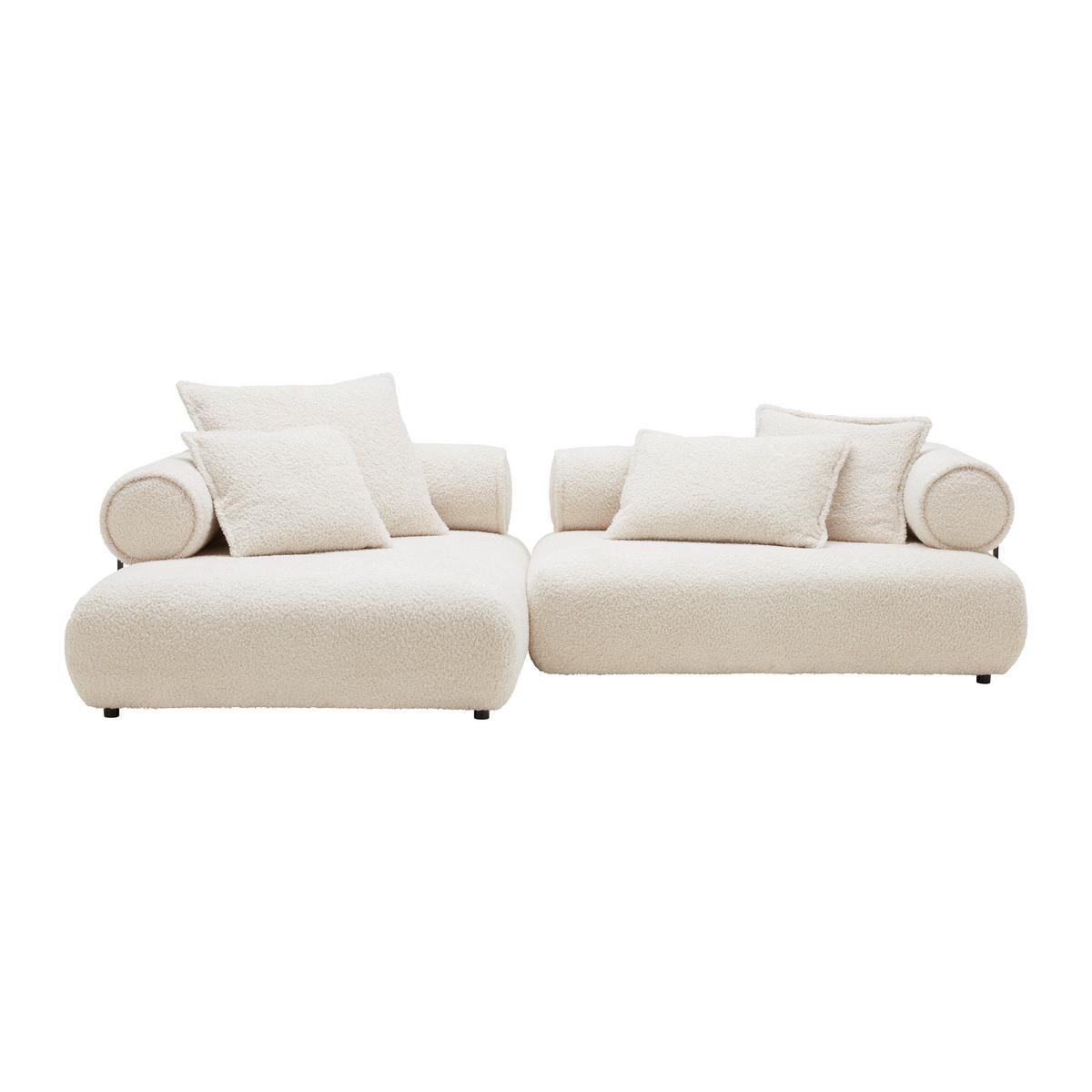 Wohnlandschaft Casimir Creme - Creme/Schwarz, LIFESTYLE, Kunststoff/Textil (180/78/310cm) - Premium Living