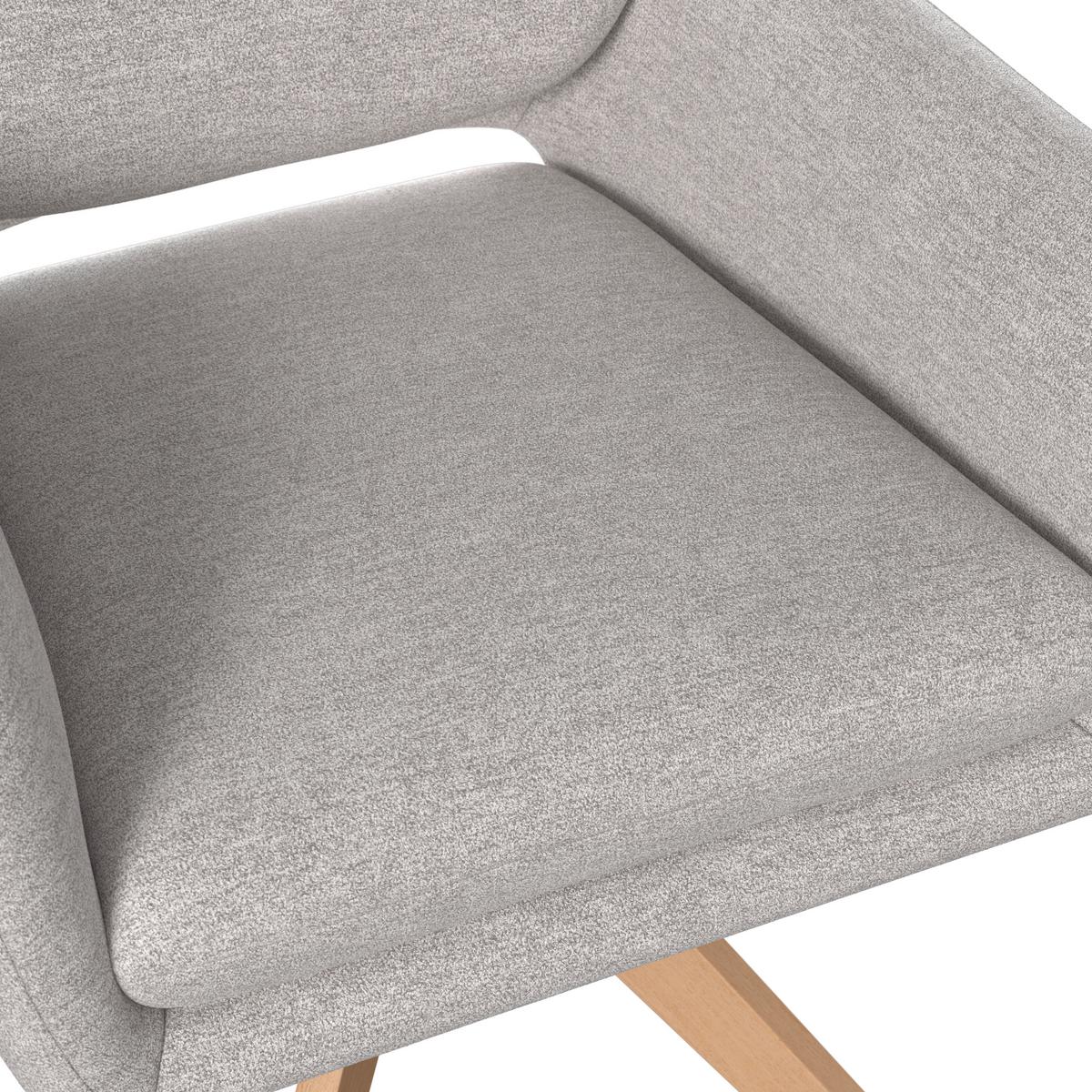 Armlehnstuhl Adrien Greige Webstoff Drehbar Gepolstert - Greige/Naturfarben, MODERN, Holz/Textil (64/59/92cm) - Bessagi Home
